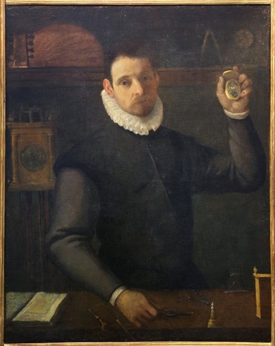 Autoportrait en horloger - Agostino Carracci